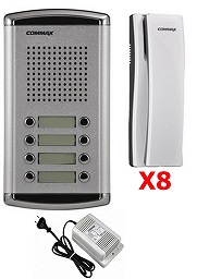 kit videoportero commax intec 8 viviendas dr8